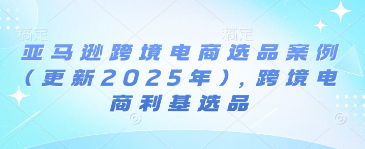 （1.11）亚马逊跨境电商选品案例(更新2025年)，跨境电商利基选品