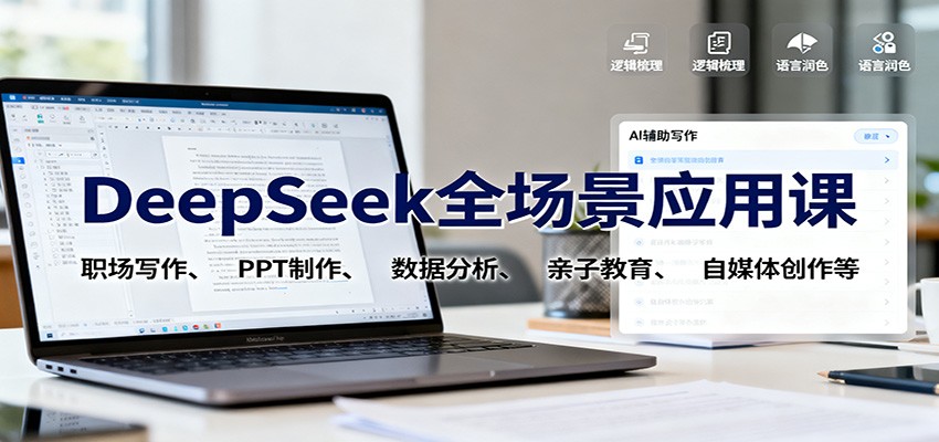 （10.30）DeepSeek全场景应用课：职场写作、 PPT制作、数据分析、亲子教育、自媒体创作等