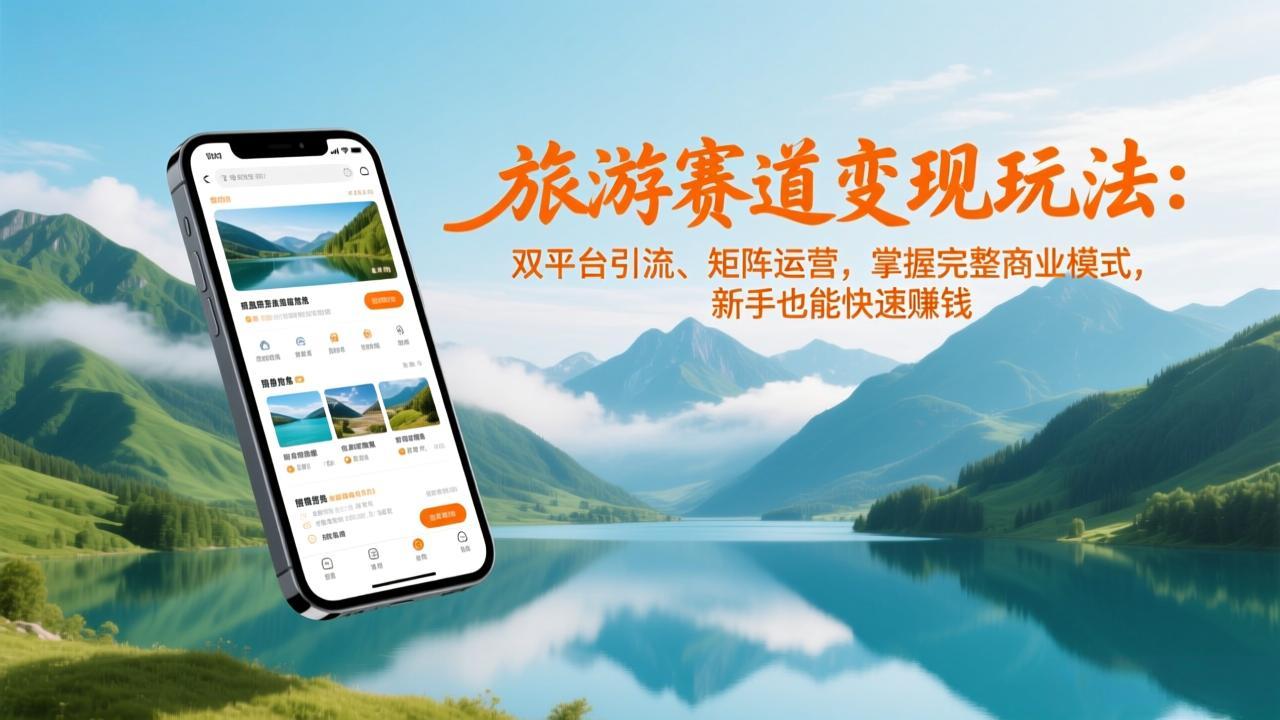 （26.1.20）旅游赛道变现玩法：双平台引流、矩阵运营，掌握完整商业模式，新手也能快速赚钱
