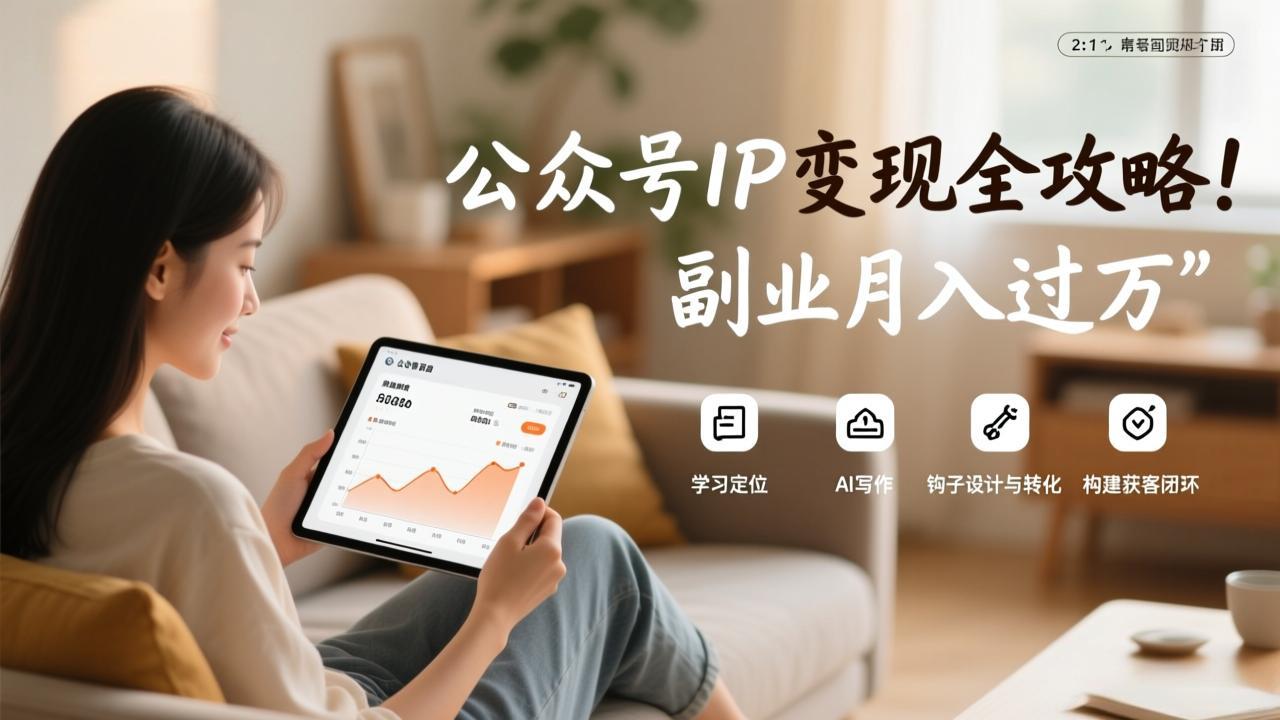 （26.2.2）公众号IP变现全攻略，学习定位、AI写作、钩子设计与转化，构建获客闭环，副业月入过万