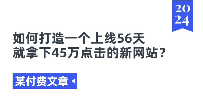 (7.5)某付费文章《如何打造一个上线56天就拿下45万点击的新网站？》