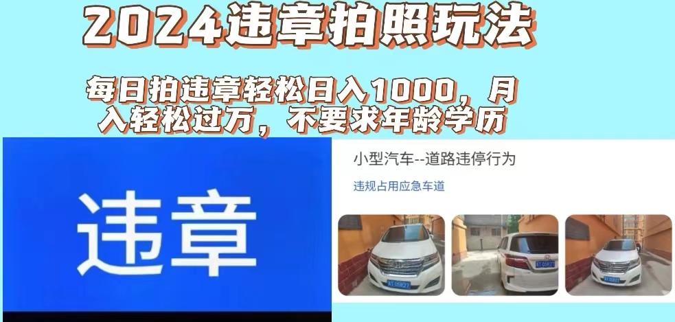 (7.24)违章拍照新玩法，推广躺赚+拍照赚钱双模式，日入1000+